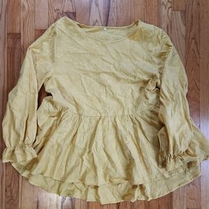 Women's Yellow Peplum Tunic Top